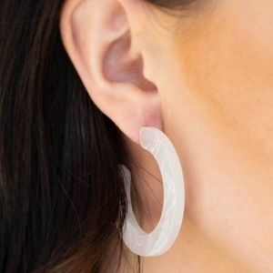 3 Paparazzi acrylic hoop earrings ( 3 pair)